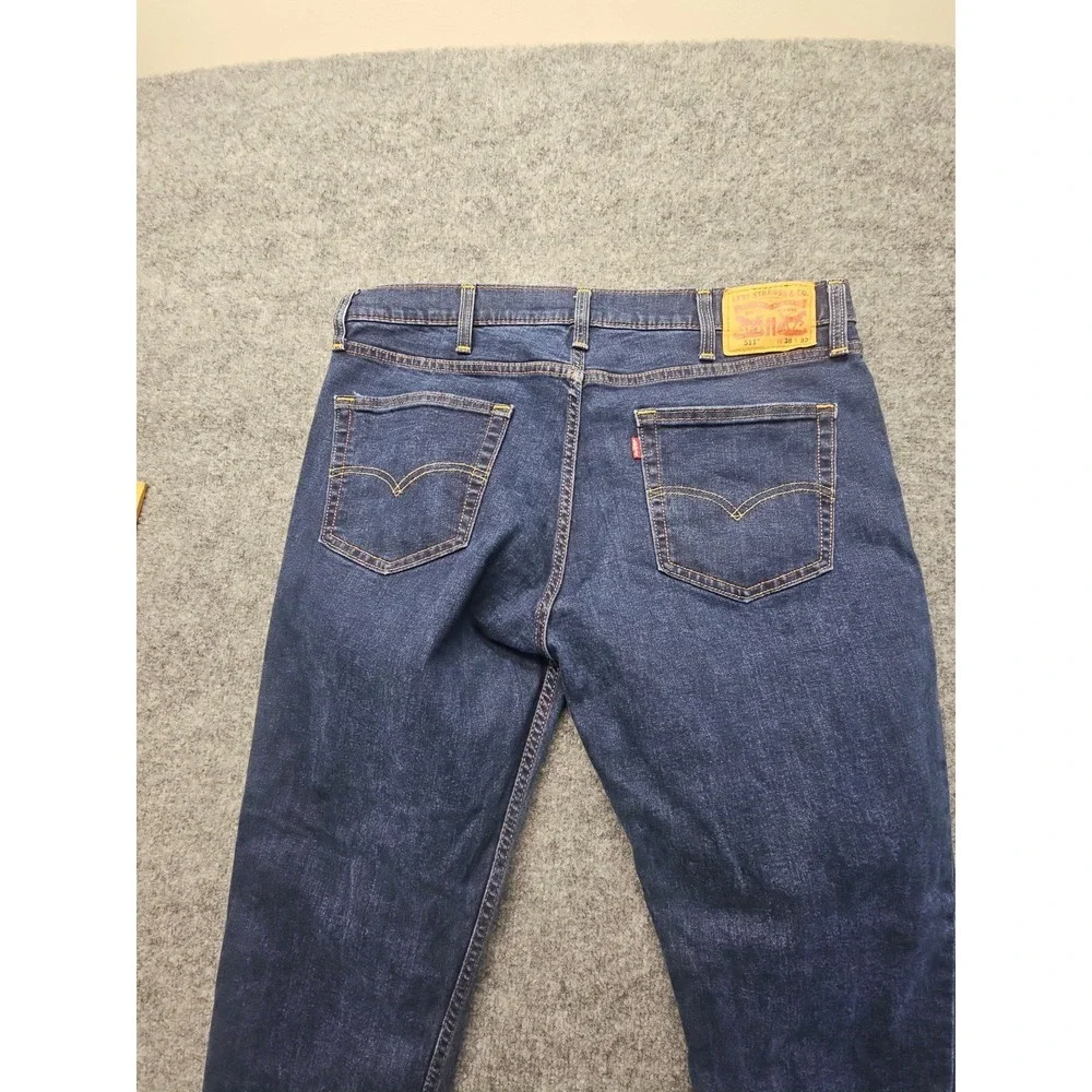 Levis 511 Slim Fit Mens Jeans 38x32(38x31) Dark Wash Blue Stretch Denim